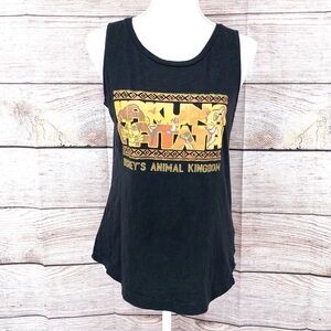 Disney World Black and Gold Hakuna Matata Relaxed Sleeveless Tank Top Size XS